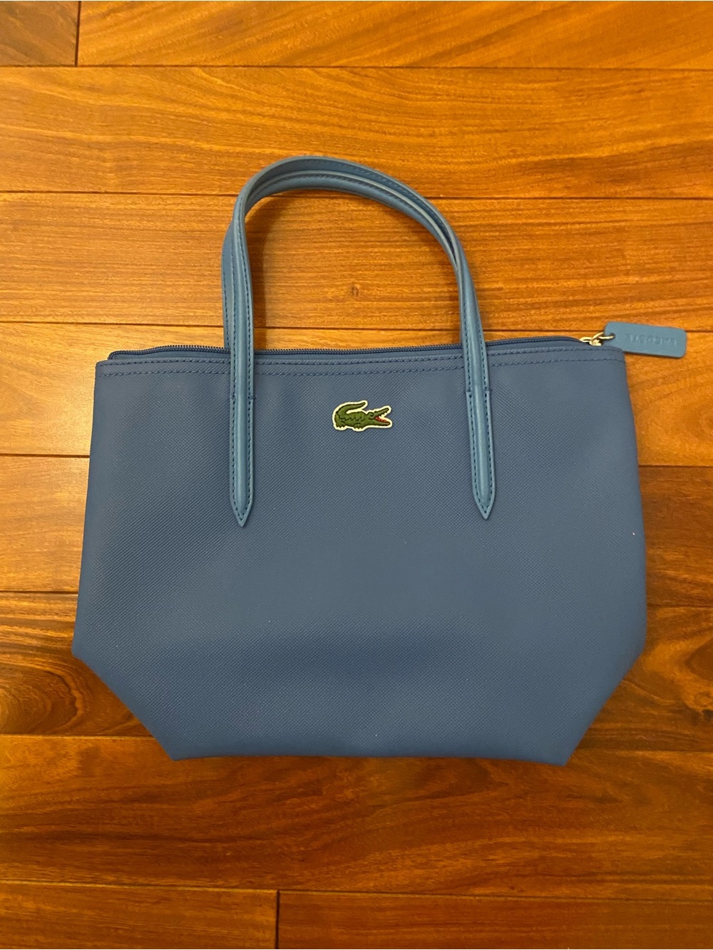 Lacoste - Small Navy Tote with Crocodile Patch